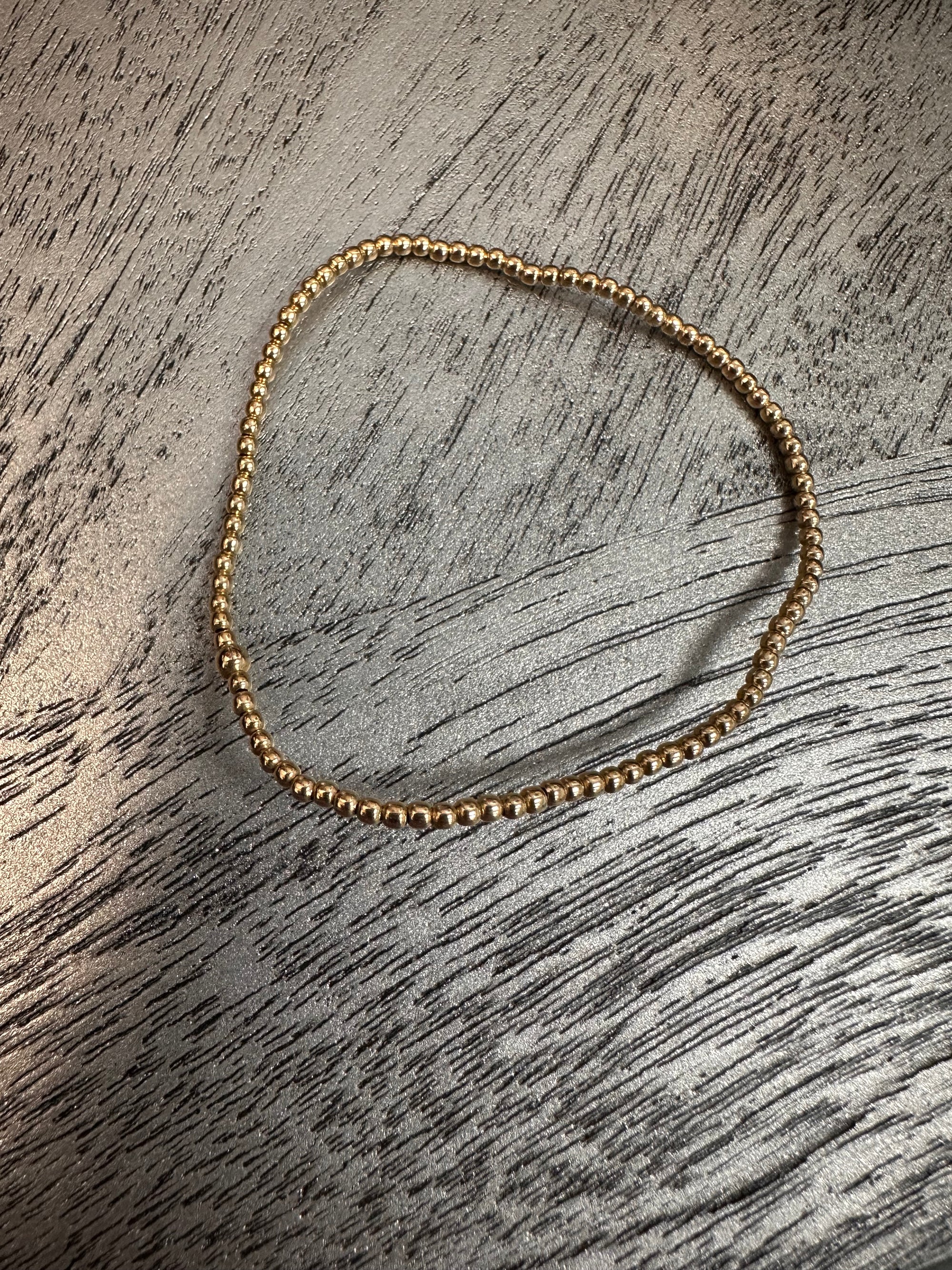 2MM Gold Beaded Bracelet