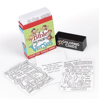Bible Memory Verses Coloring Cards for Kids