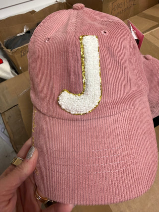 Corduroy Initial Hats