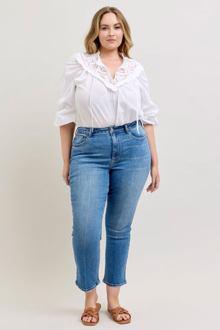 Judy Blue HW Ankle Straight Jean