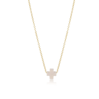 Enewton 16" Necklace Gold Signture Cross Off White