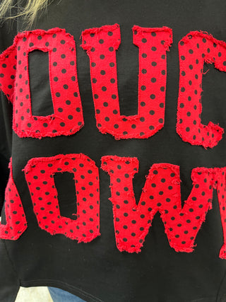 Red Black Polka Dot Touch Down Top