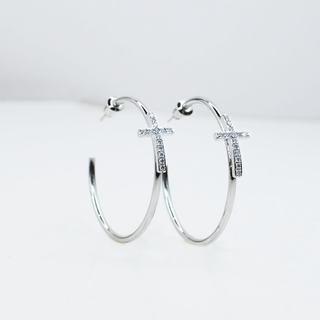 Silver Cross Grace Hoop