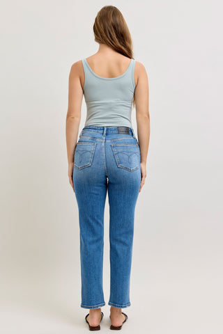 Judy Blue HW Ankle Straight Jean