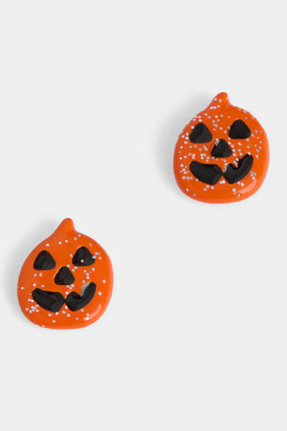 Sparkle Pumpkin Stud Earrings