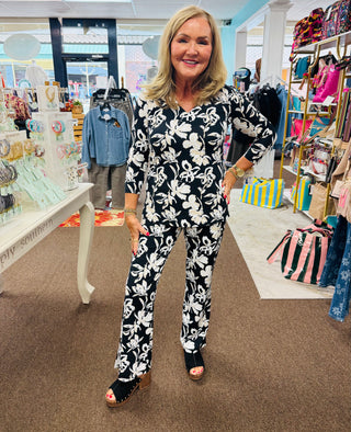 Night Fall Floral Pull On Pant