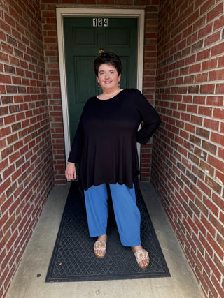 Black 3/4 Sleeve Tunic