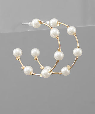 5MM Pearl Hoops