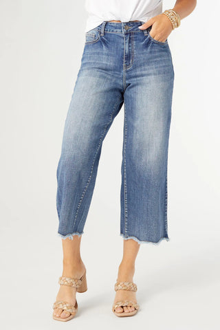 Bambu Wide Leg Raw Bottom Capri