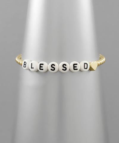 Word Bead & Ball Letter Bracelet