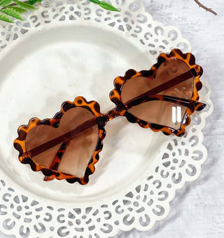 Girls Tortoiseshell Heart Scalloped Glasses