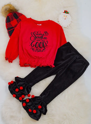 Girls Dear Santa I Have Been Goodish 2pc Set