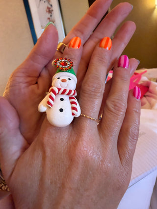 Blingy Snowman Stretch Ring