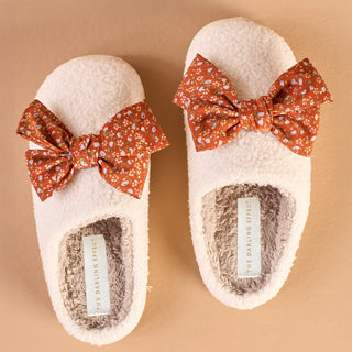 Darling Effect Fall Floral Bow Slipper