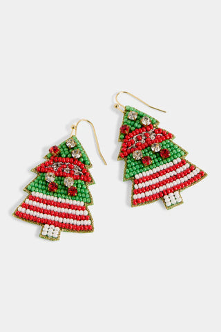 Beaded Elf Tree Earrings