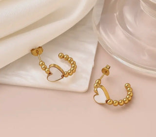 18K Stainless Steel Heart Hoop