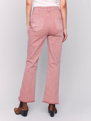 Charlie B Front Tulip Hem Pant Woodrose