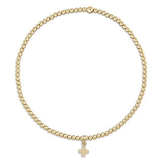 Enewton Classic Gold 2mm Bead Bracelet Signature Cross Small Gold Charm