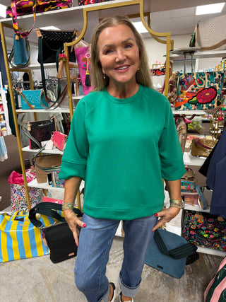 It All Started Kelly Green Top