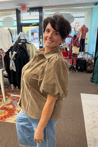 Puff & Polished Mocha Top