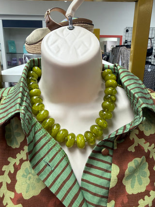 Olive Green Beaded Necklace