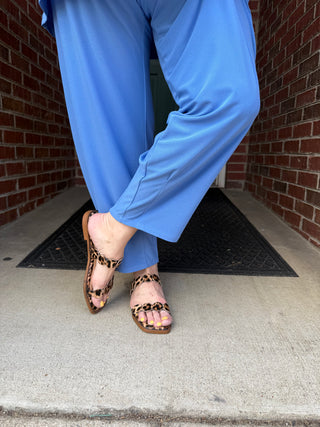 French Blue Crepe Relaxed Pant