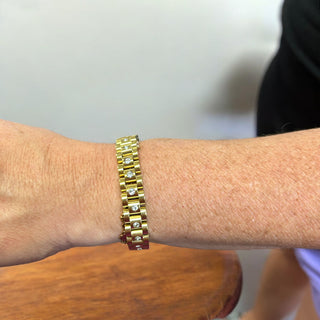 Gold Diamond Watch Band Bracelet