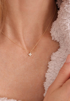 Enewton 14kt Gold & Diamond Signature Cross Necklace