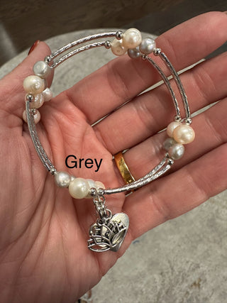 Pearl Wrap Bracelets With Charms