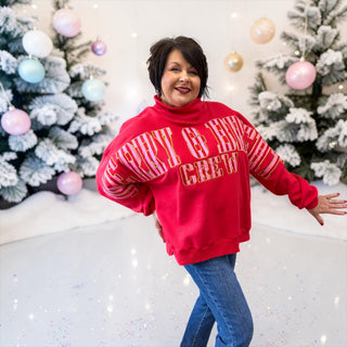 Simply Southern Mock Neck Merry & Bright Crew One Size Fits Most