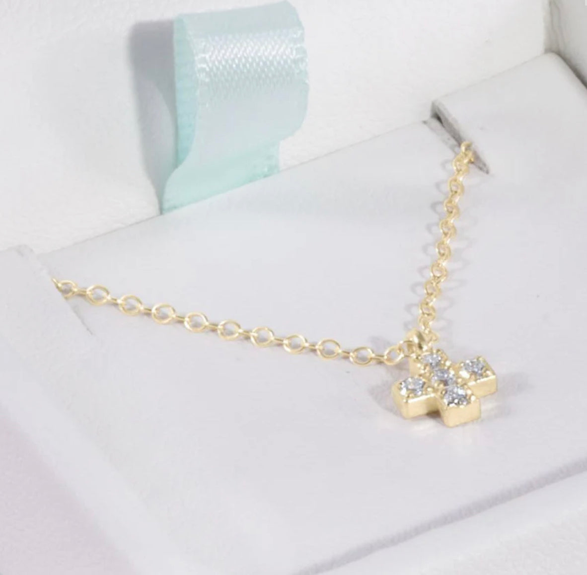 Enewton 14kt Gold & Diamond Signature Cross Necklace