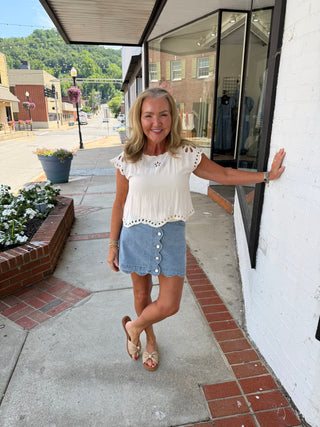 Petal Perfect Eyelet Top