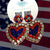 Patriotic Stone Heart Earrings