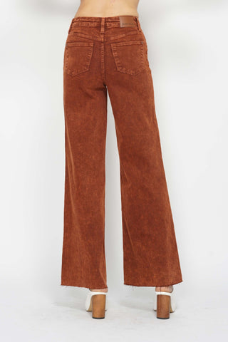 Judy Blue Jeans HW Pumpkin Spice Wide Leg Jean