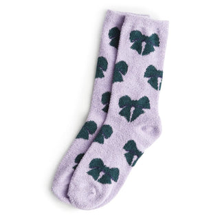 Vera Bradley Fleece Socks Bow Mosaic Chalk Violet