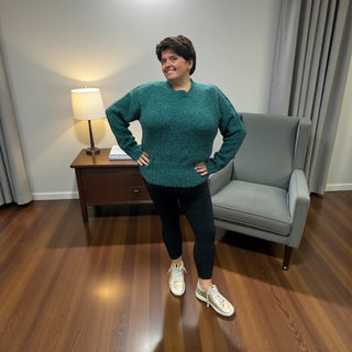 Deep Teal Drift Sweater