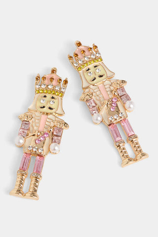 Blush Christmas Nutcracker Earrings