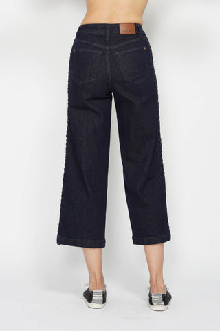 Judy Blue Jeans High Waist Side Seam Braid Wide Crop