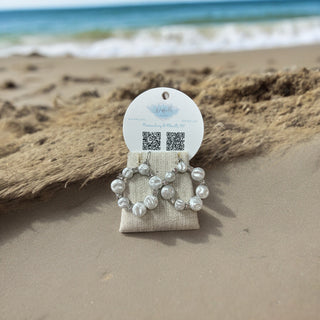 Pearl & Rhinestone Earrings Silver