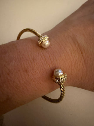 Pearl Crown Cuff Bracelet