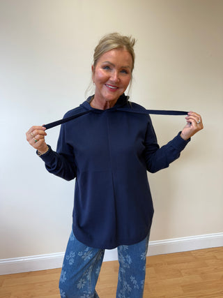 Navy Lightweight Heavenly-luxe Hooded Sweater