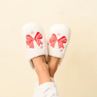 Fuzzy Slippers Bow