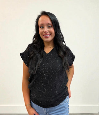 Janece Sparkle V-Neck Sweater