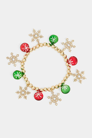 Christams Charm Jingle Bracelet Gold