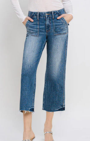 Vervet Jeans Yacht HR Crop Utility Straight