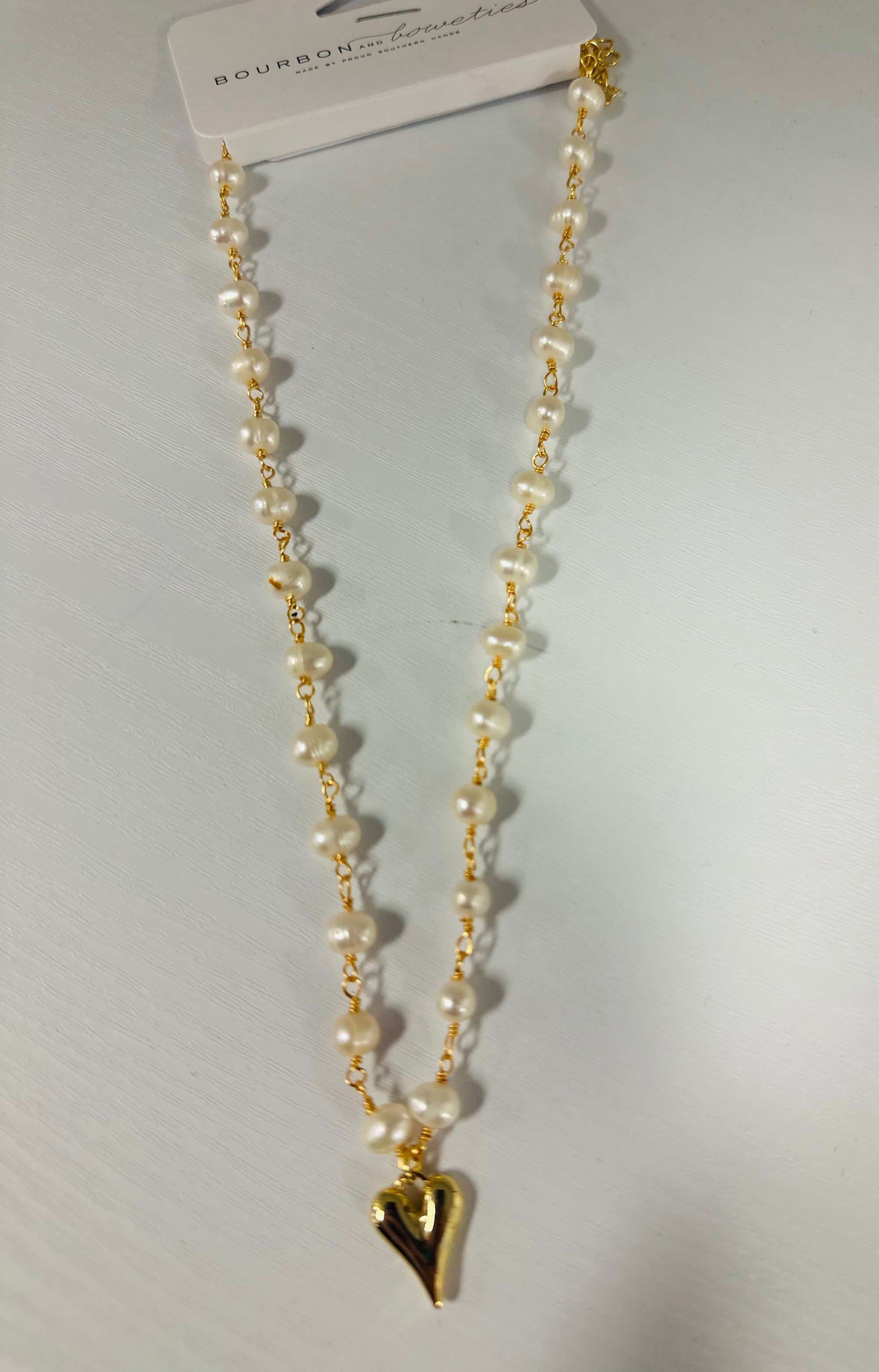 Charlotte Necklace Pearl Chain/Heart