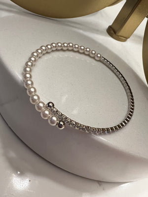 Pearl & Pave Stretch Bracelet