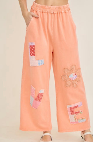 Love Mineral Wash Patch Pants