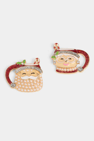 Mr & Mrs Clause Mug Earrings