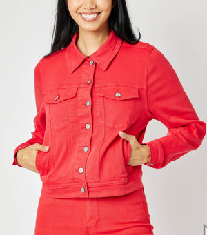 Judy Blue Red Jean Jacket
